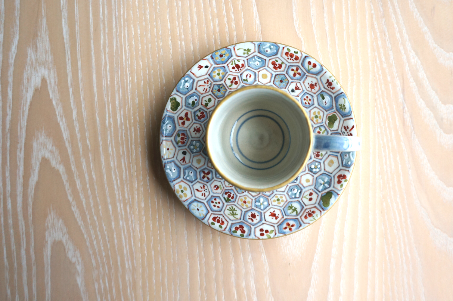 原清和陶苑 金魚デミカップ＆ソーサー